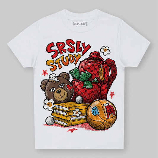 Red Sneakers DopeSkill Toddler Kids T-shirt SRSLY Study Graphic Streetwear - White