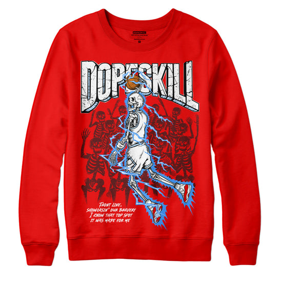 Jordan 11 Retro Cherry DopeSkill Varsity Red Sweatshirt Thunder Dunk Graphic Streetwear