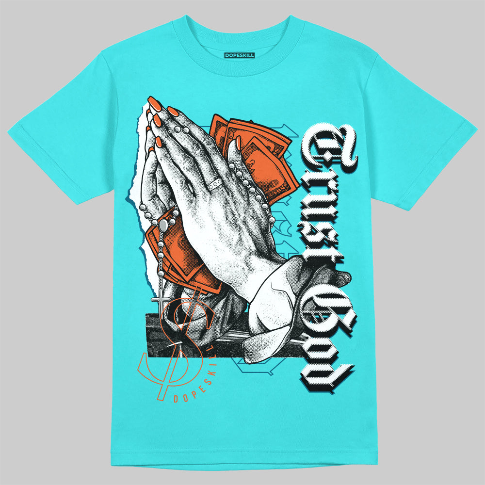 Dunk Low “Miami Dolphins” DopeSkill Tahiti Blue T-shirt Trust God Graphic Streetwear 