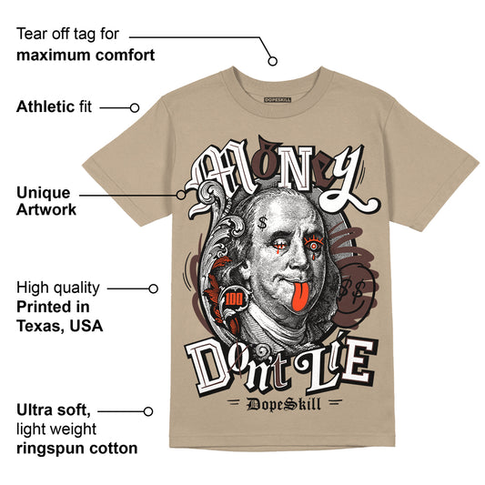 Latte 1s DopeSkill Medium Brown T-shirt Money Don't Lie Graphic