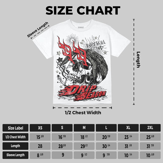 Fire Red 3s DopeSkill Oversize Print T-Shirt Drip Season Graphic