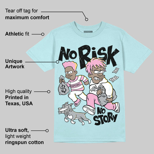 Dunk Glacier Blue DopeSkill Chambray T-shirt No Risk No Story Graphic