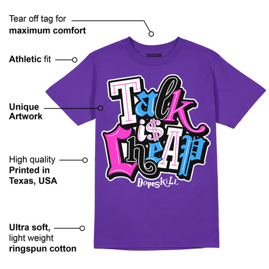 Dunk Purple Championship Court White DopeSkill Purple T-shirt Talk Is Chip Graphic