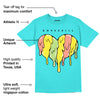 Cyan Burst 9060 DopeSkill Virtual Blue T-Shirt Slime Drip Heart Graphic