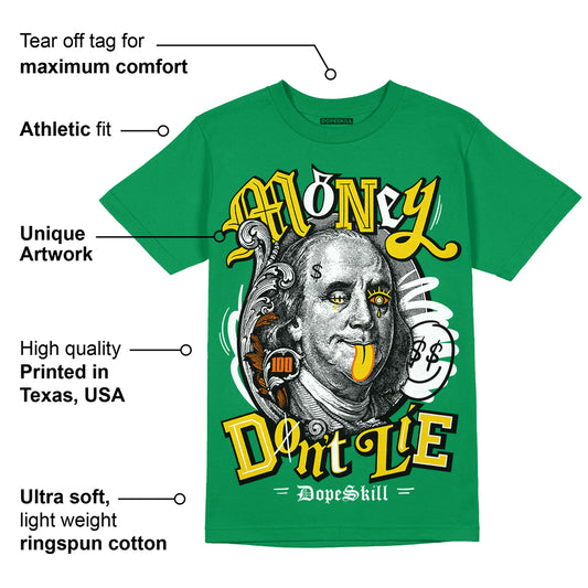 Green Collection DopeSkill Green T-shirt Money Don't Lie Graphic