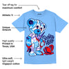 Powder Blue 9s DopeSkill Sky Blue T-shirt Broken Heart Graphic