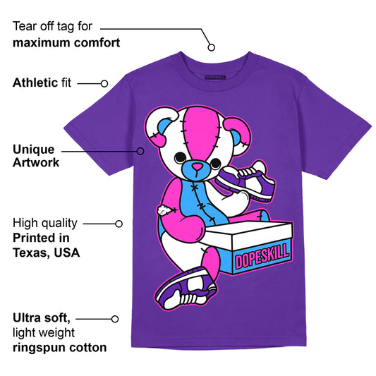 Dunk Purple Championship Court White DopeSkill Purple T-shirt Sneakerhead BEAR Graphic