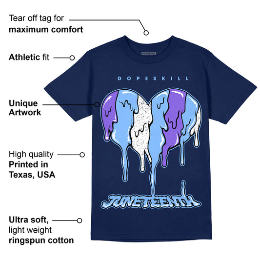 Georgetown 5s DopeSkill Midnight Navy T-shirt Juneteenth Heart Graphic