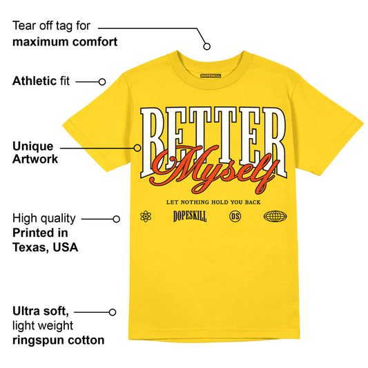 Vivid Sulfur 4s DopeSkill Yellow T-shirt Better Myself Graphic