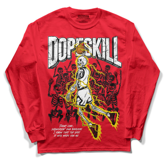 Jordan 4 Red Thunder DopeSkill Red Long Sleeve T-Shirt Thunder Dunk Graphic Streetwear 