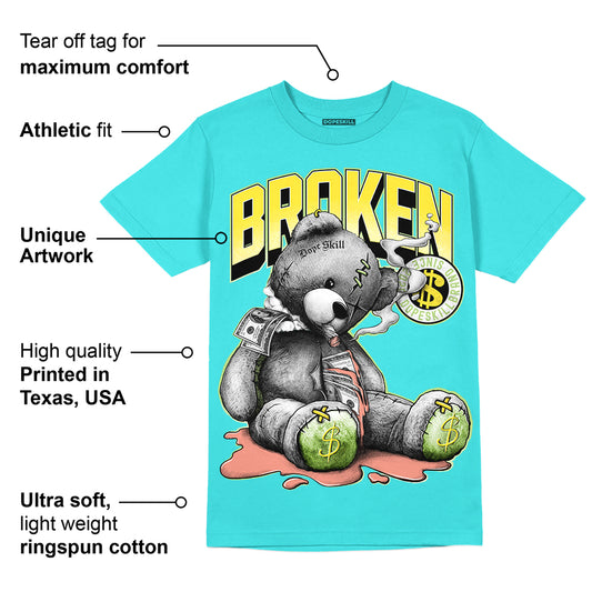 Cyan Burst 9060 DopeSkill Virtual Blue T-Shirt Sick Bear Graphic