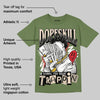 Medium Olive 1s DopeSkill Olive T-shirt Sorry I've Been Trappin Graphic