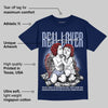 White and Midnight Navy 6s DopeSkill Navy T-shirt Real Lover Graphic