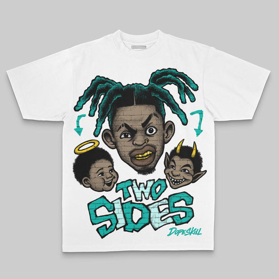 Aqua Oversize Print Two Sides DopeSkill Graphic Premium T-shirt Streetwear - White 
