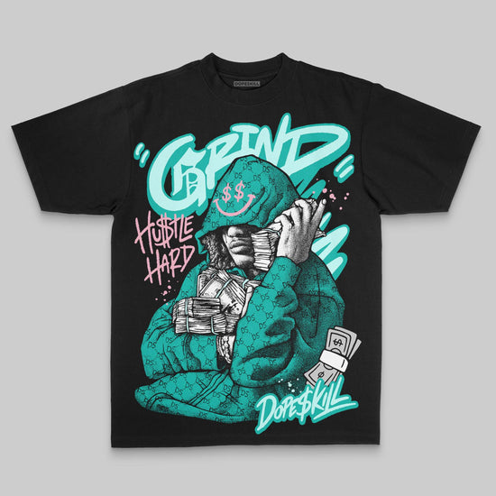Aqua Oversize Print Grind Pray DopeSkill Graphic Premium T-shirt Streetwear - Black