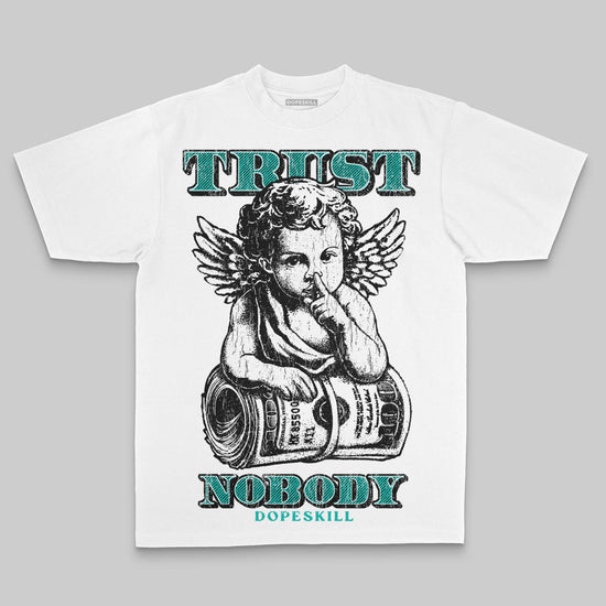 Aqua Oversize Print Trust Nobody DopeSkill Graphic Premium T-shirt Streetwear - White 