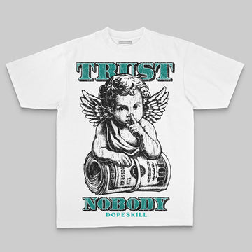 Aqua Oversize Print Trust Nobody DopeSkill Graphic Premium T-shirt Streetwear - White 