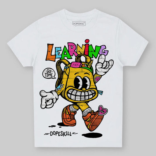 Yellow Sneakers DopeSkill Toddler Kids T-shirt Learning Graphic Streetwear - White
