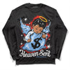 Jordan 9 Powder Blue DopeSkill Long Sleeve T-Shirt Heaven Sent Graphic Streetwear  - Black