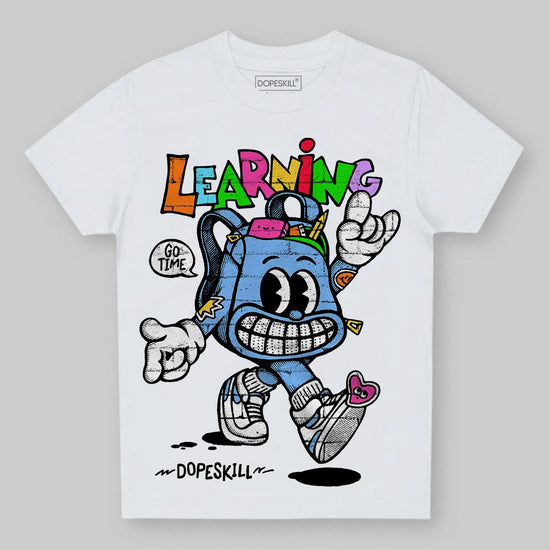 University Blue Sneakers DopeSkill Toddler Kids T-shirt Learning Graphic Streetwear - White