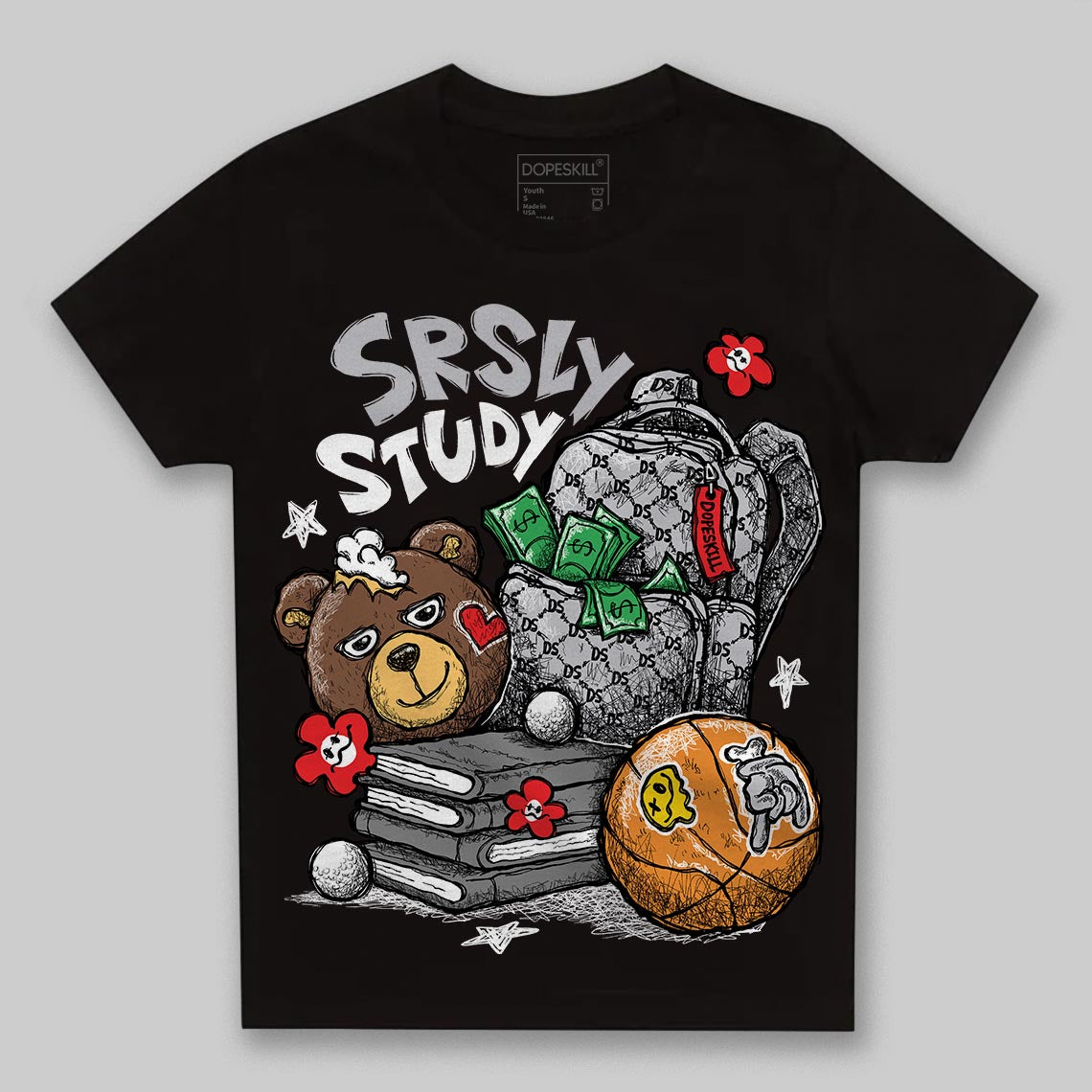 Grey Sneakers DopeSkill Toddler Kids T-shirt SRSLY Study Graphic Streetwear - Black
