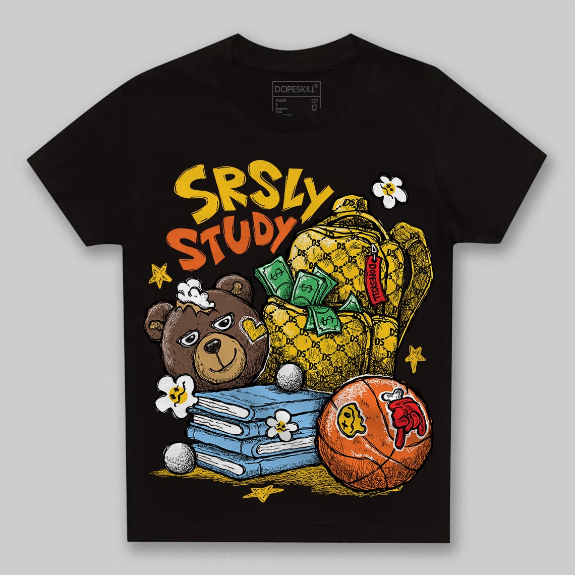 Yellow Sneakers DopeSkill Toddler Kids T-shirt SRSLY Study Graphic Streetwear - Black
