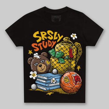 Yellow Sneakers DopeSkill Toddler Kids T-shirt SRSLY Study Graphic Streetwear - Black