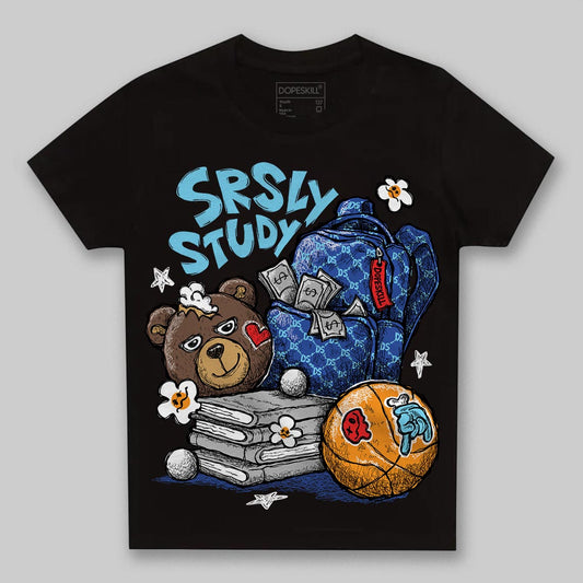 Royal Blue Sneakers DopeSkill Toddler Kids T-shirt SRSLY Study Graphic Streetwear - Black