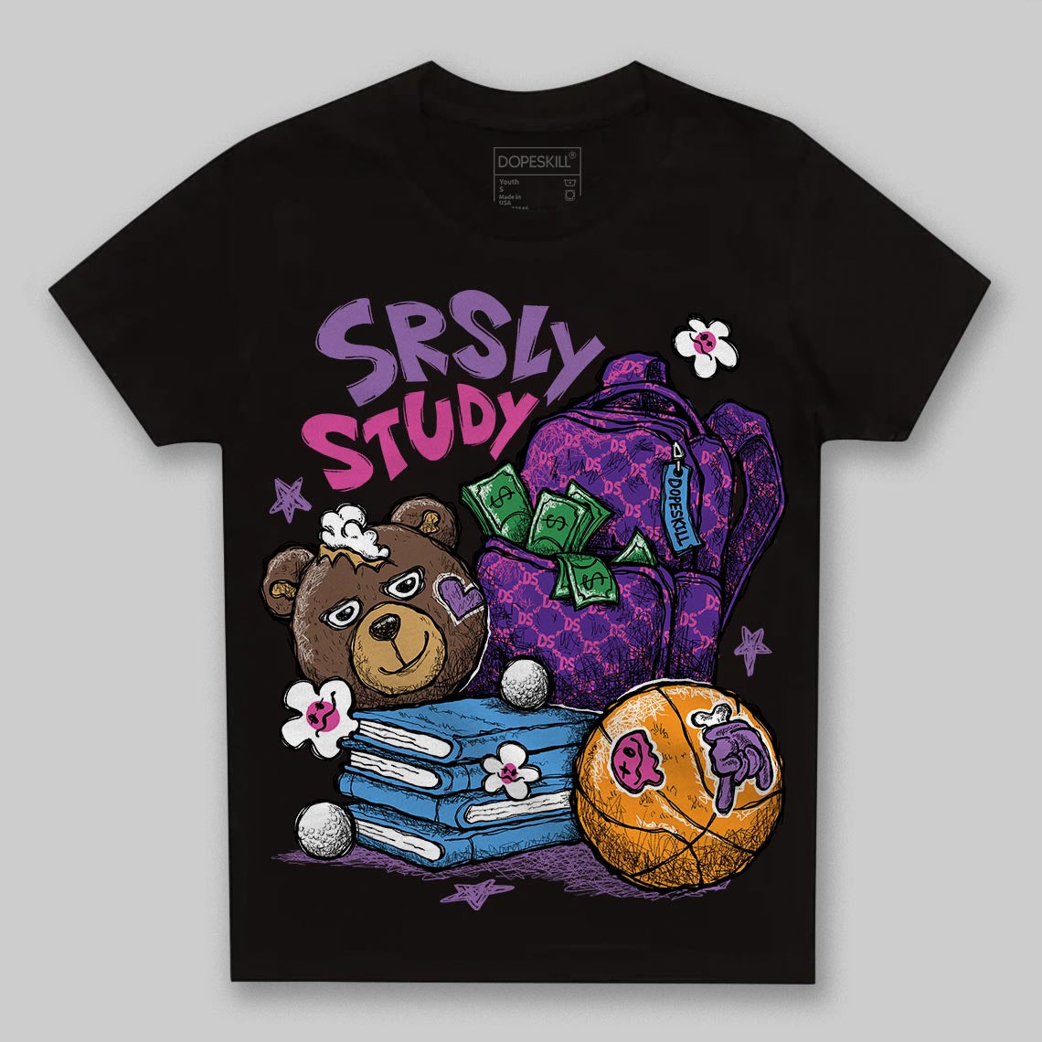 PURPLE Sneakers DopeSkill Toddler Kids T-shirt SRSLY Study Graphic Streetwear - Black