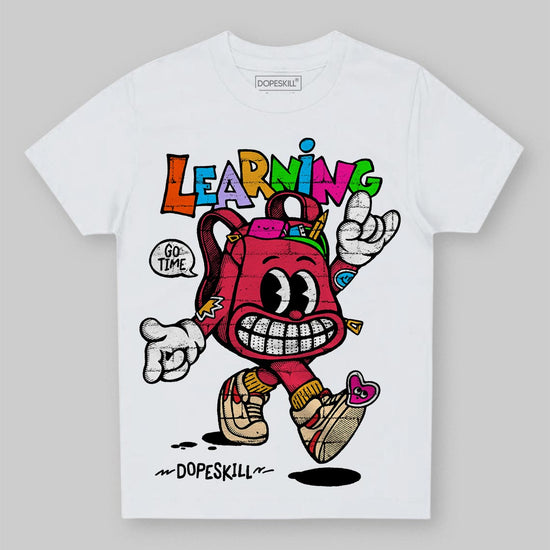 Red Sneakers DopeSkill Toddler Kids T-shirt Learning Graphic Streetwear - White