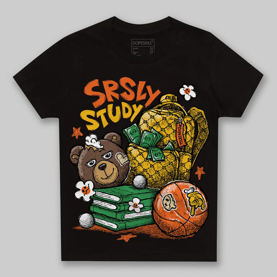 Orange, Black and White Sneakers DopeSkill Toddler Kids T-shirt SRSLY Study Graphic Streetwear - Black