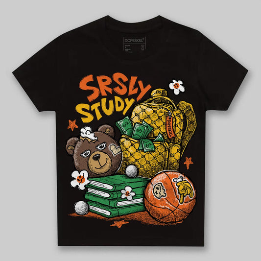 Orange, Black and White Sneakers DopeSkill Toddler Kids T-shirt SRSLY Study Graphic Streetwear - Black