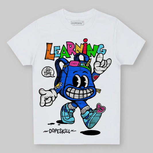 Royal Blue Sneakers DopeSkill Toddler Kids T-shirt Learning Graphic Streetwear - White