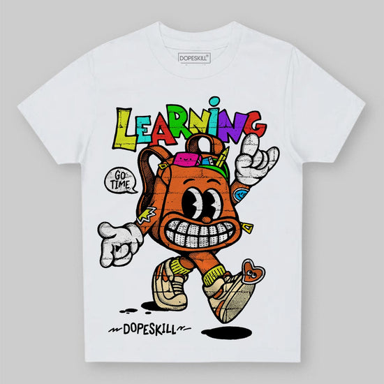 Orange, Black and White Sneakers DopeSkill Toddler Kids T-shirt Learning Graphic Streetwear - White