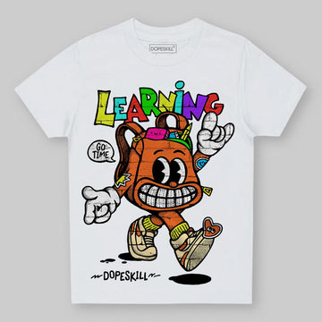 Orange, Black and White Sneakers DopeSkill Toddler Kids T-shirt Learning Graphic Streetwear - White