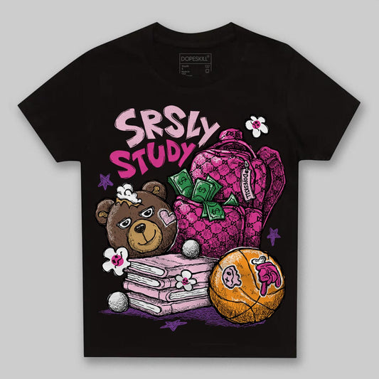 Pink Sneakers DopeSkill Toddler Kids T-shirt SRSLY Study Graphic Streetwear - Black