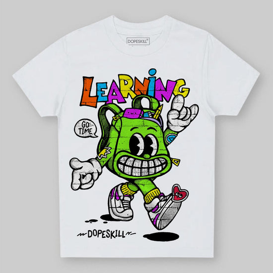 Neon Green Sneakers DopeSkill Toddler Kids T-shirt Learning Graphic Streetwear - White