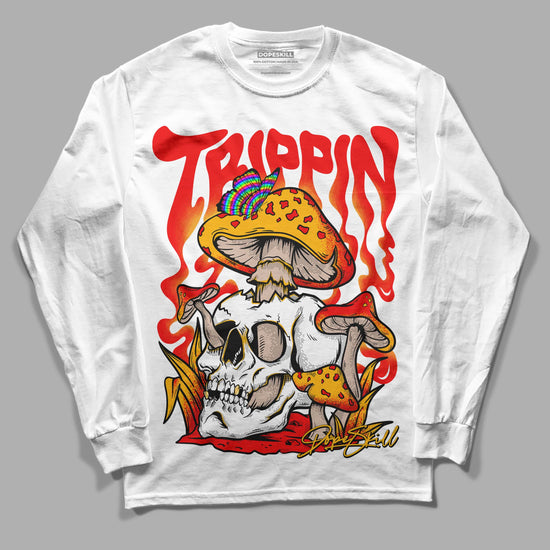 Red Sneakers DopeSkill Long Sleeve T-Shirt Trippin Graphic Streetwear - White