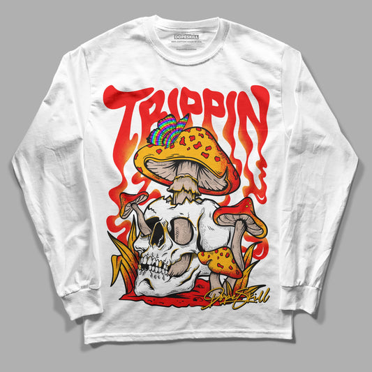 Red Sneakers DopeSkill Long Sleeve T-Shirt Trippin Graphic Streetwear - White