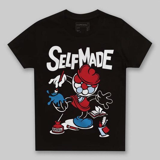Jordan 5 Retro Fire Red Black Tongue (2025) DopeSkill Toddler Kids T-shirt Self Made Graphic Streetwear - Black