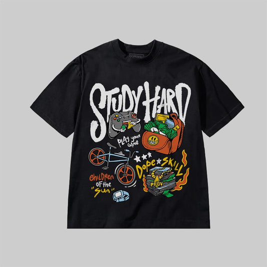 Study Hard DopeSkill Premium T-shirt Streetwear - Black