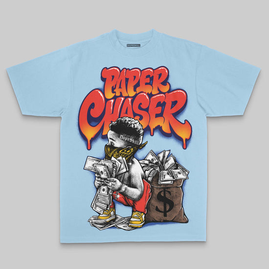 Paper Chaser Boy Oversize Print DopeSkill T-shirt Streetwear - Chambray