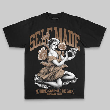 Brown Oversize Print Self Made DopeSkill Graphic Premium T-shirt Streetwear - Black