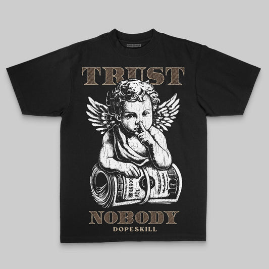 Brown Oversize Print Trust Nobody DopeSkill Graphic Premium T-shirt Streetwear - black