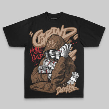 Brown Oversize Print Grind Pray DopeSkill Graphic Premium T-shirt Streetwear - Black