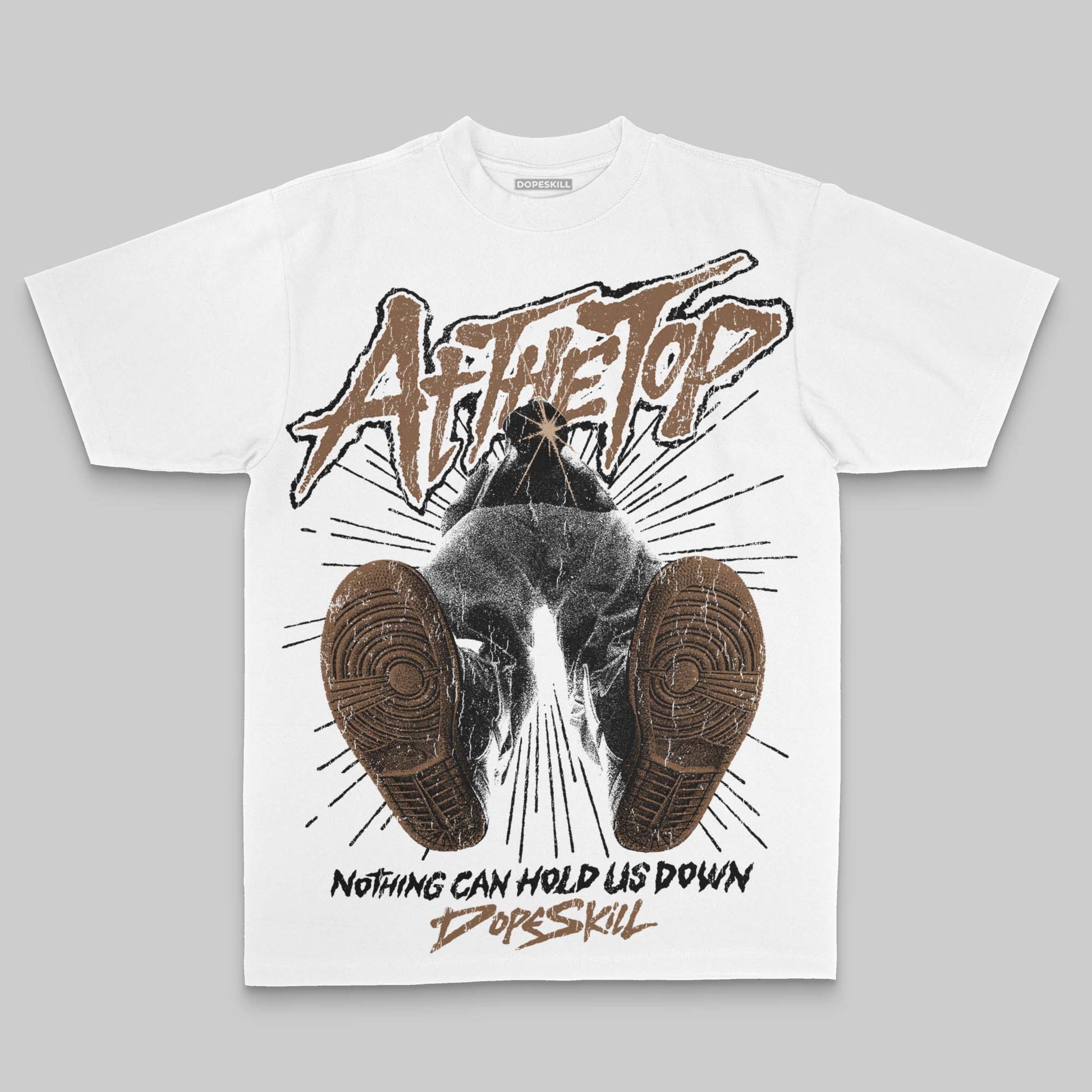 Brown Oversize Print Nothing Can Hold US Down DopeSkill Graphic Premium T-shirt Streetwear - White