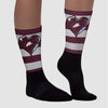 Burgundy 5s DopeSkill Sublimated Socks Horizontal Stripes Graphic