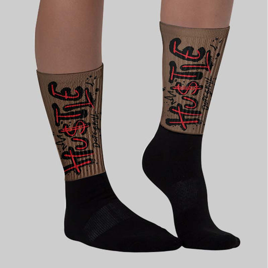 Olive 9s DopeSkill Sublimated Socks Hustle Graphic