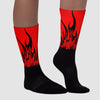 Satin Bred 1s DopeSkill Sublimated Socks FIRE Graphic