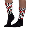 Black and White 14s DopeSkill Sublimated Socks Mushroom Graphic